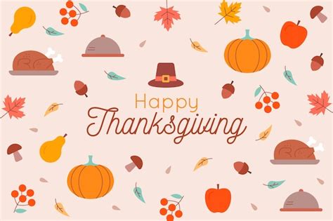 Free Vector | Flat design happy thanksgiving wallpaper