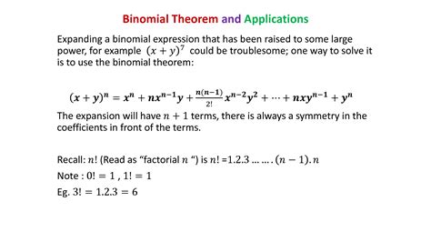 SOLUTION: Binomial theorem and applications - Studypool