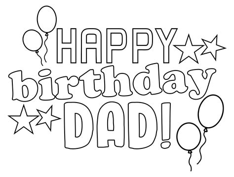 Happy+Birthday+Dad+Coloring+Card+Printables | Dad birthday card, Happy ...