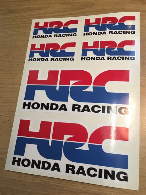 6 x HONDA RACING HRC Stickers Decals Printed Quality Non OEM – GM Decals