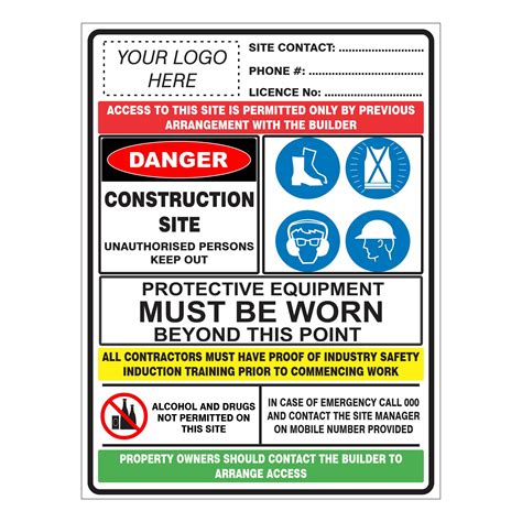 Construction Site Combination Sign | Buy Now | Discount Safety Signs ...