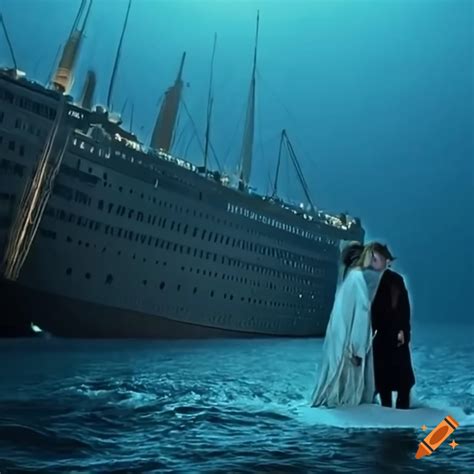 Emotional scene from the film titanic on Craiyon