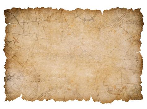 Old Nautical Treasure Map With Torn Edges Isolated Stock Illustration ...