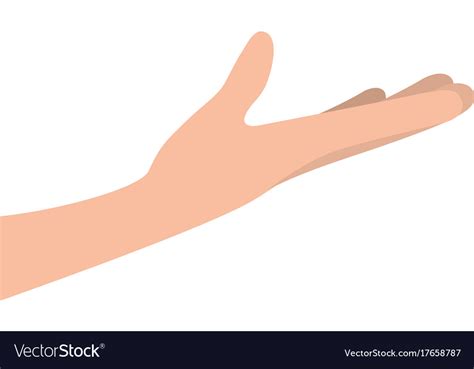 Arm extended hand gesture on colorful silhouette Vector Image