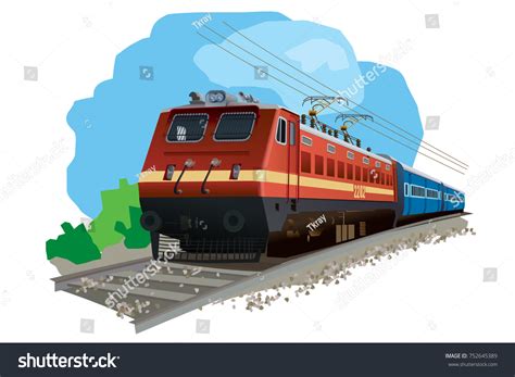 Illustration Indian Train Stock Vector (Royalty Free) 752645389 ...