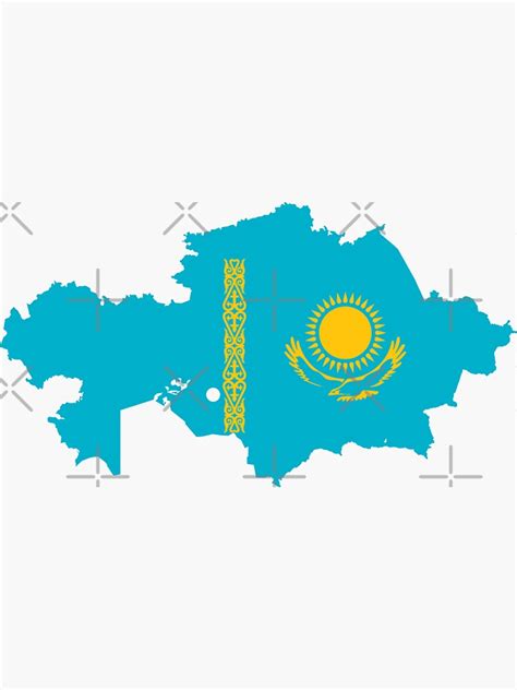 "Kazakhstan Flag Map" Sticker for Sale by limitlezz | Redbubble