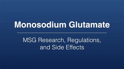 Monosodium Glutamate MSG Health Dangers and Side Effects of Toxic ...