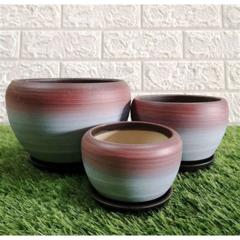 Brown Ceramic Flower Pot 🇲🇾 Pasu Seramik / Pasu Bunga Hiasan / Deco ...