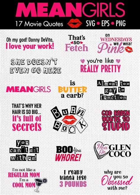 Mean Girls Svg Movie Quotes Png Eps Burn Book That's - Etsy Canada