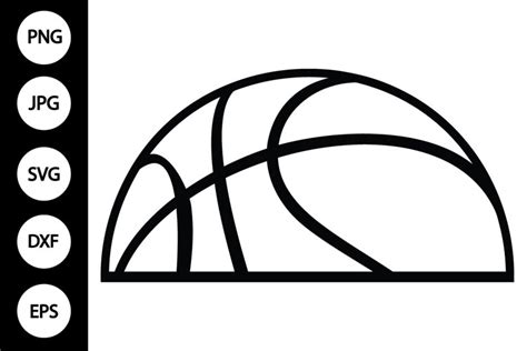 Half Basketball SVG (3086881)