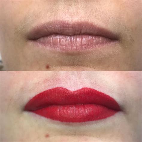 Another sexy red lip tattoo! Note how we have corrected the symmetry on ...