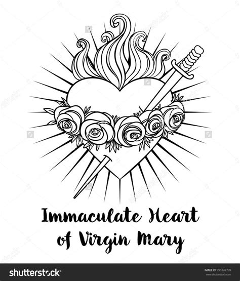 Immaculate Heart Blessed Virgin Mary Queen Stock Vector (Royalty Free ...