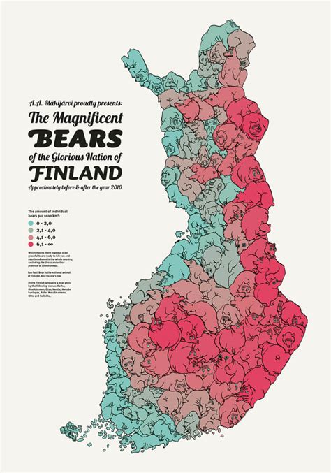 This Population Map of Finland’s Bears is a Colorful Ursine Cuddlefest ...