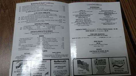 Menu at Lighthouse Cafe, Piqua