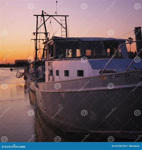 Boat at the Harbor during Sunset in Alviso, San Jose, California ...