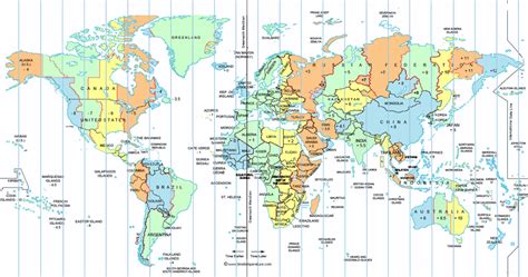 Time Difference Map World - Coleen Catharine