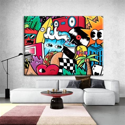 Graffiti Large Wall Art Street Art Canvas Art Living Room - Etsy