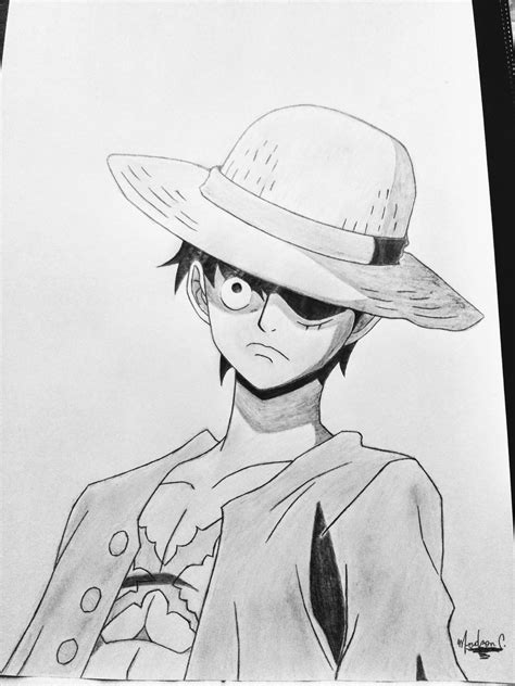 MONKEY D. LUFFY FROM ONE PIECE | Anime sketch, Anime character drawing ...