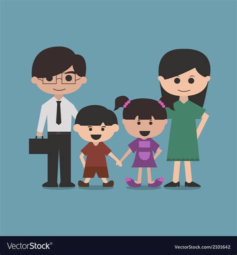 Happy family cartoon character Royalty Free Vector Image