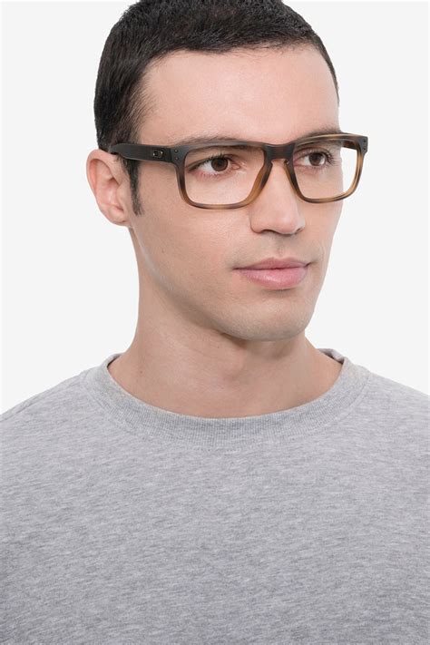 Oakley Holbrook Rx - Rectangle Matte Brown Tortoise Frame Glasses For ...