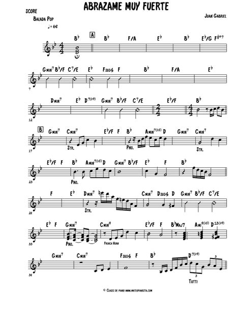 Abrazame Muy Fuerte Sheet Music | Juan Gabriel | Easy Piano