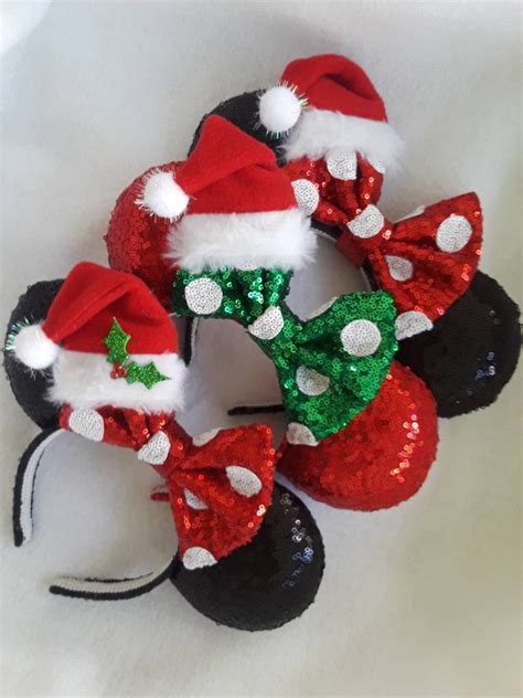 Christmas Minnie Santaclassic Holiday Ears - Etsy | Diy disney ears ...