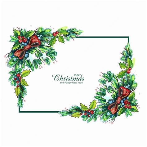 Free Vector | Hand draw artistic christmas wreath celebration card design