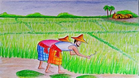 field of crops drawing - popartphotographymen