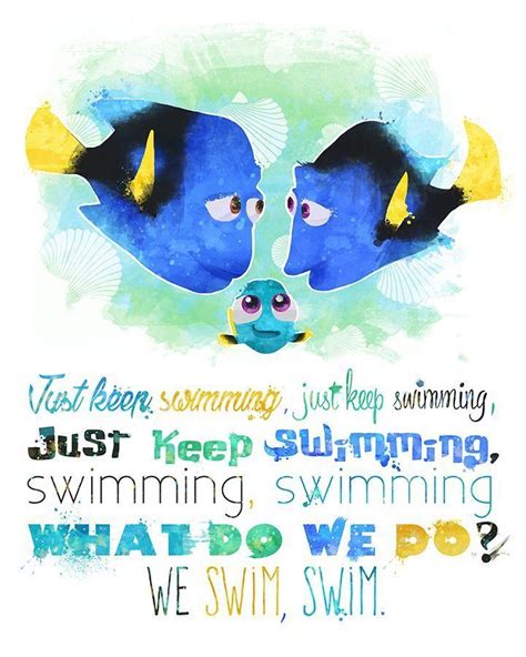 Finding Dory Just Keep Swimming Printable 8x10 | Etsy | Disney quotes ...