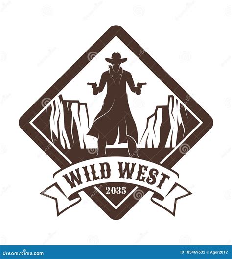 Emblem Of Cowboy Silhouette Vector Illustration | CartoonDealer.com ...