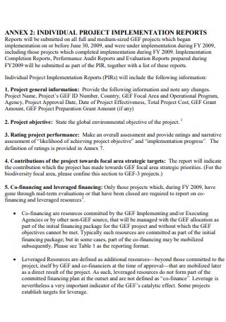 Sample Project Implementation Report - 14+ IN PDF | MS Word