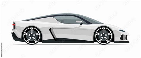 Modern sports car mockup. Right side view of a sports coupe isolated on ...