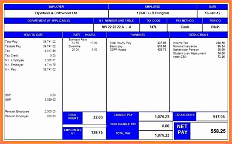 8 Uk Payslip Template Excel - Excel Templates