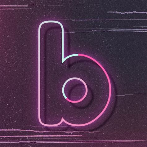 Free Vector | Gradient pink neon letter b vector