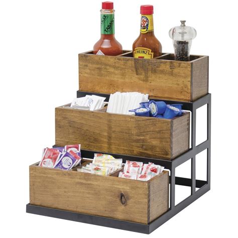 Expressly Hubert® Reclaimed Wood Collection 3 Bin Condiment Holder - 11 ...