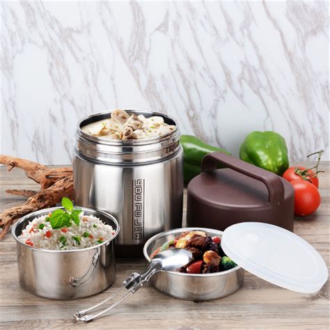 Vacuum Insulated Lunch Box Stainless Steel Jar Hot Cold Thermos Food ...