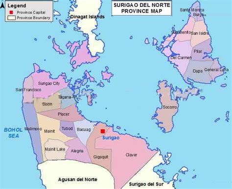 Map of Surigao del Norte | Philippine map, Map, Del norte