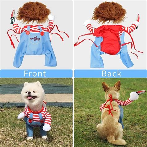 Chuckie Dog Costumes, Cute Halloween Cat Dog Costumes Pet Cosplay Funny ...