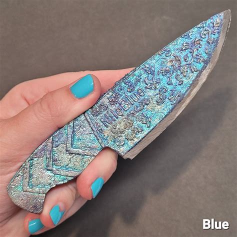 Nile Blue Bismuth Knife in Rainbow Blue Ice Blue Pink or - Etsy