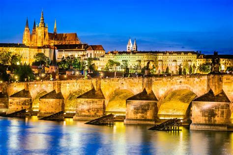 Charles Bridge, Prague Castle, Czech Republic Stock Image - Image of ...