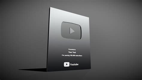 Youtube silver Play button - Download Free 3D model by ARS 3D (@m.arsyi ...