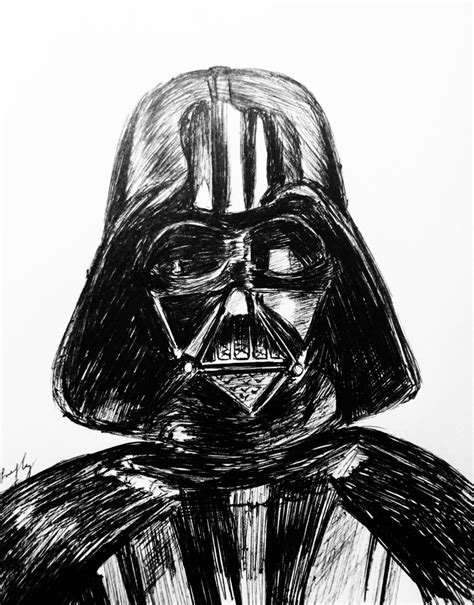 Darth Vader Black And White Outline