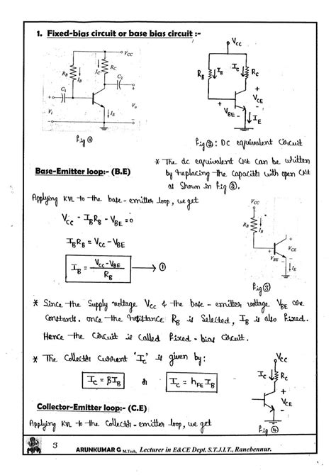 Analog electronics Circuits Notes written by Arun Kumar G, Associate