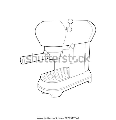 Coffee Maker Outline Drawing Vector Coffee Stock Vector (Royalty Free ...