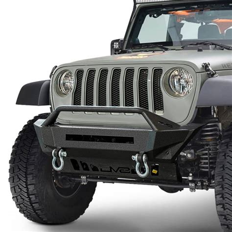 DV8 Offroad® - Jeep Wrangler 2021 Stubby Black Front Winch HD Bumper ...