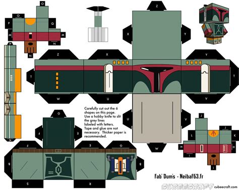 Boba Fett Template - Cubeecraft by Neibaf63 on DeviantArt