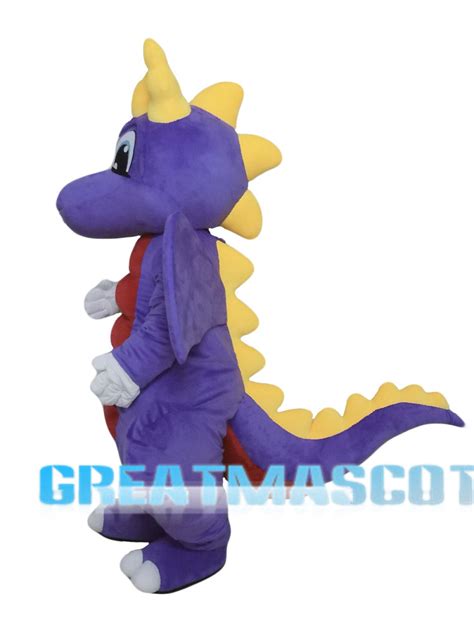 Purple Dragon Mascot Costume for Adults