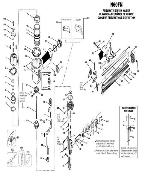 Buy Bostitch N60FN Replacement Tool Parts | Bostitch N60FN Diagram