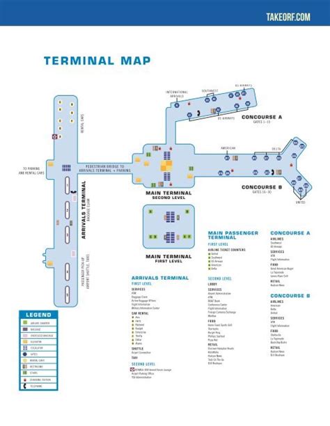 Norfolk International Airport Map - Tourist Map Of English