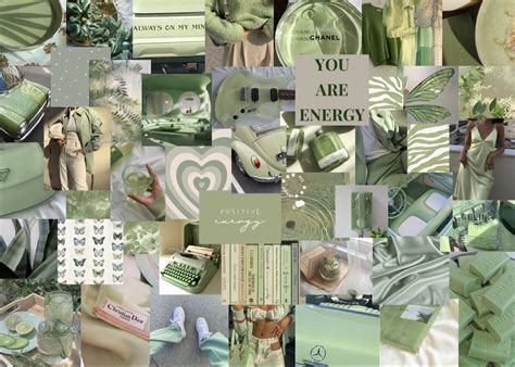 Sage Green Collage Wallpaper Green Aesthetic Collages In | The Best ...